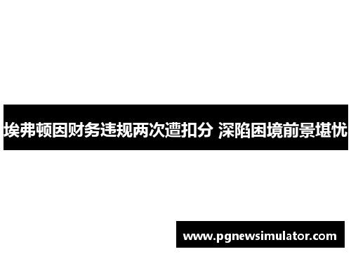 埃弗顿因财务违规两次遭扣分 深陷困境前景堪忧 埃弗顿因财务违规两次遭扣分 深陷困境前景堪忧